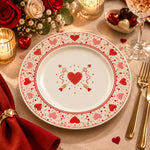 Valentine's Day Decorative Charger Plate – Heart Border Arrow Centre - MintiHome
