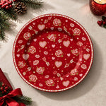Valentine's Day Decorative Charger Plate – Rose Heart Allover Field - MintiHome