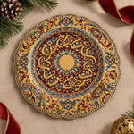 Ramadan Decorative Charger Plate – Gold Persian Arabesque Medallion - MintiHome