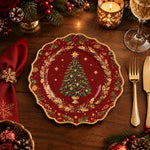 Christmas Decorative Charger Plate – Gold Swag Tree - MintiHome