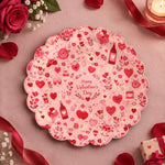 Valentine's Day Decorative Charger Plate – Cream Valentine Hearts - MintiHome