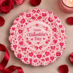 Valentine's Day Decorative Charger Plate – Pink Valentine Hearts - MintiHome