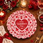 Valentine's Day Decorative Charger Plate – Red Valentine Heart Script - MintiHome