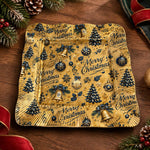 Christmas Decorative Charger Plate – Gold Repeat Greeting Bauble - MintiHome