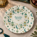 Ramadan Decorative Charger Plate – Cream Ramadan Kareem Lantern Flow - MintiHome