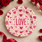 Valentine's Day Decorative Charger Plate – Cream Red Love Ring - MintiHome