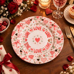 Valentine's Day Decorative Charger Plate – Cream Gold Love Heart Ring - MintiHome