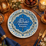 Ramadan Decorative Charger Plate – Blue Ramadan Kareem Blossoms - MintiHome