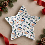 Christmas Decorative Charger Plate – Cream Santa Repeat Grid - MintiHome