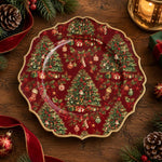 Christmas Decorative Charger Plate – Christmas Tree Allover Repeat - MintiHome