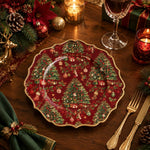 Christmas Decorative Charger Plate – Christmas Tree Allover Repeat - MintiHome