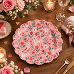 Valentine's Day Decorative Charger Plate – Pink Love Script Meadow - MintiHome