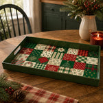 Christmas Quilted Plaid Plastic Serving Tray – Holiday Patchwork - MintiHome