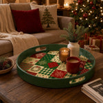 Christmas Quilted Plaid Plastic Serving Tray – Holiday Patchwork - MintiHome