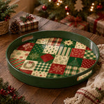 Christmas Quilted Plaid Plastic Serving Tray – Holiday Patchwork - MintiHome