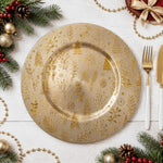 Elegant Gold Christmas Botanical Charger Plate | Holiday Table Decor - effect view 1