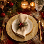 Elegant Gold Christmas Botanical Charger Plate | Holiday Table Decor - scene view 1