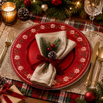 Rudolph Reindeer Christmas Charger Plate | Cute Holiday Decor - scene view 2