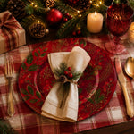 Green Noel Botanical Christmas Charger Plate | Elegant Holiday - scene view 1