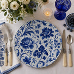 Blue White Porcelain Peony Charger Plate | Chinese Ceramic Style - MintiHome