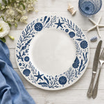 Navy Coastal Seashell Charger Plate | Nautical Ocean Tableware - effect view 2