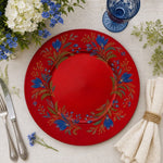 Blue Gold Botanical Charger Plate | Teal Center Luxury Tableware - effect view 1