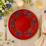 Blue Gold Botanical Charger Plate | Teal Center Luxury Tableware - scene view 2