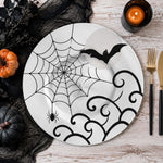 Halloween Bat Spider Web Charger Plate | Spooky Moon Tableware - MintiHome