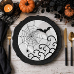 Halloween Bat Spider Web Charger Plate | Spooky Moon Tableware - MintiHome