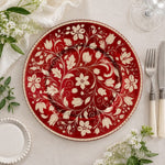 Black Cream Baroque Floral Charger Plate | Vintage Ornate Tableware - MintiHome