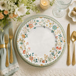 Pastel Floral Wreath Charger Plate | Soft Botanical Tableware - MintiHome