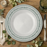 Dark Green Gold Leaf Charger Plate | Minimalist Wreath Tableware - effect view 2