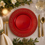 Dark Green Gold Leaf Charger Plate | Minimalist Wreath Tableware - MintiHome