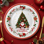 Christmas Charger Plate Santa Claus & Tree – Holiday Table Decor - effect view 1