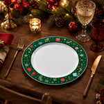 Christmas Poinsettia Charger Plate – Festive Green Table Decor - scene view 1