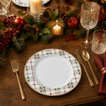 Holiday Plaid Charger Plate – Red and Green Windowpane Table Decor - scene view 1