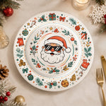 Christmas Holiday Charger Plate - White Festive Table Decor Under Plate - MintiHome