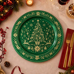 Green Christmas Charger Plate - Holiday Under Plate Table Decor - MintiHome