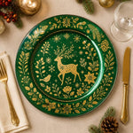 Christmas Green Charger Plates – Holiday Under Plate Table Decor - effect view 1