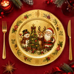 Christmas Gold Charger Plate - Elegant Holiday Table Decor Under Plate - MintiHome