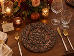 Vintage Floral Wood Charger Plate – Gold Embossed Botanical Wedding Tray - scene view 1