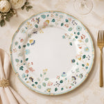 **Elegant Floral Wedding Charger Plates – White Ceramic Under Plates, Set of 4** - effect view 1