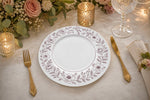 White Floral Wedding Charger Plates - Elegant Rose Under Plates, Set of 4 - MintiHome