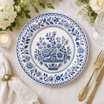 Elegant White Floral Charger Plates – Wedding Banquet Table Decor Set - effect view 1