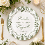 Elegant Floral Wedding Charger Plates - White Ceramic under Plates, Set of 4 - MintiHome