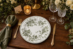Elegant Floral Wedding Charger Plates - White Ceramic Bridal Table Decor - MintiHome