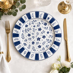 Elegant White Floral Charger Plates – Wedding Table Decor & Dinner Under Plate - effect view 1