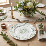 Modern Abstract Face White Charger Plate - Ceramic-Look Table Decor (1-Piece) - MintiHome