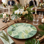 Elegant White Beaded Charger Plate - Modern Table Decor for Weddings - scene view 1