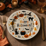 * Minimalist white charger plate with a classic textured rim, isolated on a clean background for elegant table styling.